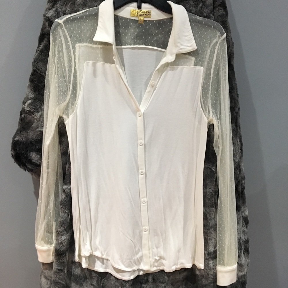 Sheer sleeve blouse